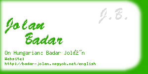 jolan badar business card